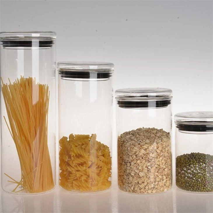 Airtight Kitchen Canisters Jars Of 4 With Glass Lids