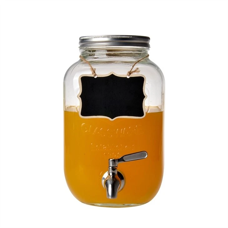 Clear Juice Glass Beverage Dispenser For Home
