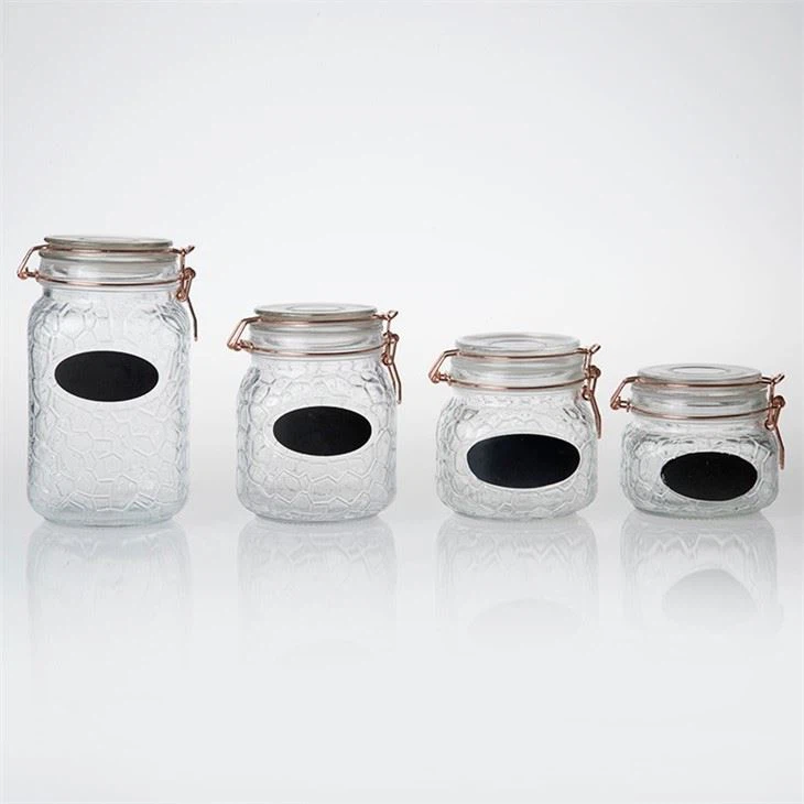 Clip Top Glass Storage Jar With Airtight Hinged Lid