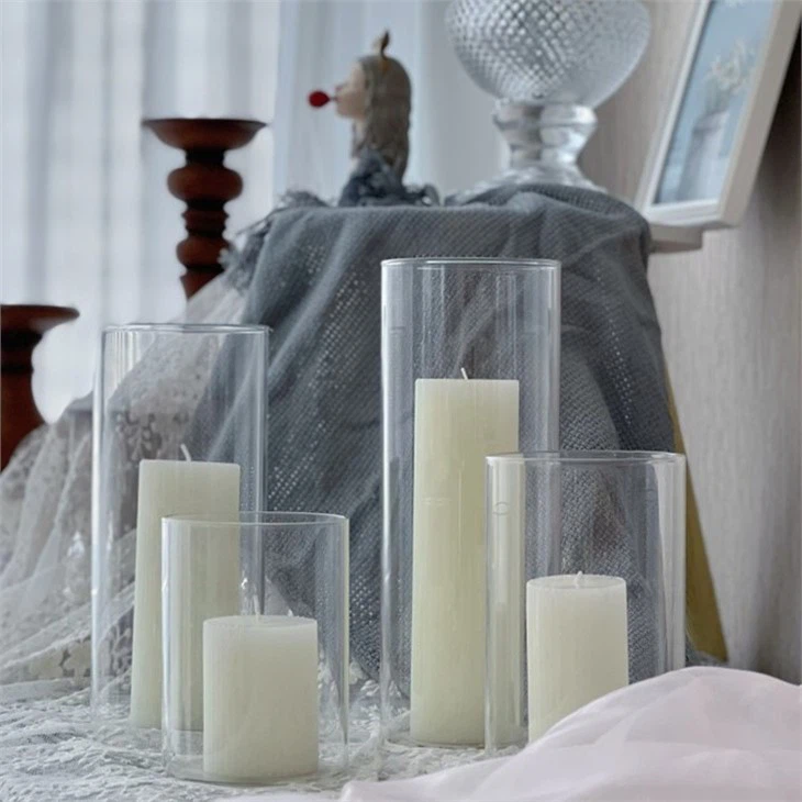 Glass Pillar Candle Sticks Clear