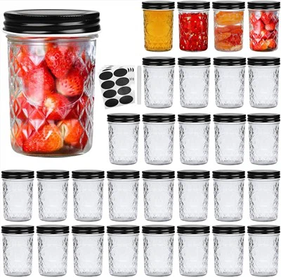 צנצנות מייסון זכוכית 8OZ