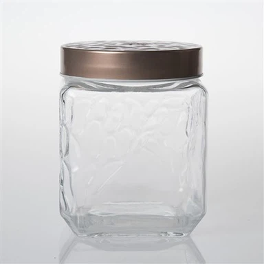 צנצנת אחסון מזכוכית אטומה עם מכסה