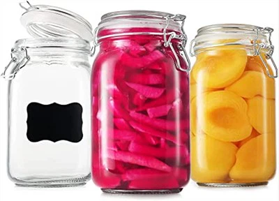 צנצנות מייסון בנפח 48 אונקיות עם פה רחב