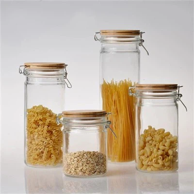 צנצנות אחסון גדולות עם מכסים