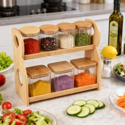 7 Piece Set Of High Borosilicate Glass Storage Jars