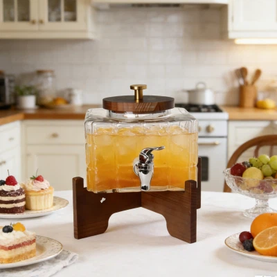 מתקן משקאות מזכוכית מלבני