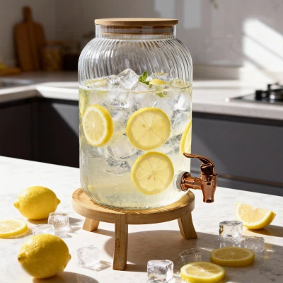 מתקן משקאות מזכוכית מעוותת